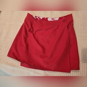 Elegant Reversible Red And White Women's Skirt